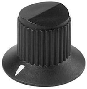 Dial Plastic Knob, .500" Diameter w/ D-Profile Shaft, Glossy Black, MS91528-0F3S