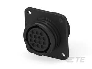 AMP 14 Position Circular Power Connector, Housing, 600 VDC, Wire-to-Wire, Wire & Cable, Receptacle, Reverse Gender, Shell Size 17, Straight, Panel Mount