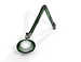 Green-Lite® 5" Dia. LED Magnifier, 3 Diopter (1.75X), Die-Cast Aluminum, Crown White Optical Glass, Screw Down Base, 30" Reach, Racing Green