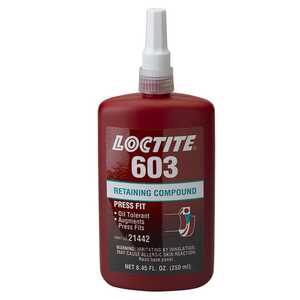 Loctite 603 High Strength Retaining Compound, 250 mL Bottle, Green