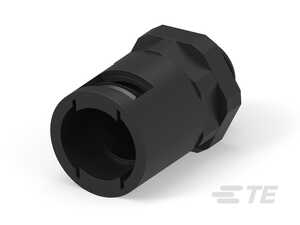 TE Connectivity 15.8 Straight Thru Liquid Tight Conduit Fitting, M16x1.5 Thread, 39.40mm L, Nylon 6, Black