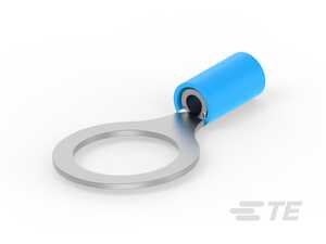 AMP PIDG Closed Ring Terminal, Straight, Partially Nylon Inuslated, Copper, Tin Plated, Blue, 16-14 AWG, 1/2"/M12 Stud, 32.84mm L, 3.81mm Max Wire Insulation Dia., 500/Box, MS25036-155