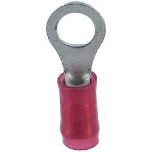 Raychem Ring Terminal, Heat Shrink, 22-16 AWG, 5mm Stud, Red, 1000/Box