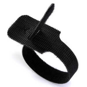 Richco Hook & Loop Strap, 6" L, Nylon, Black, 10/Pack
