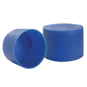 Essentra Push-Fit Pipe Cap, 1.29" ID, .877" H, Polyethylene, Blue