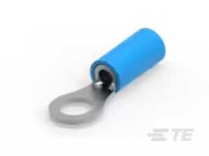 Raychem Closed Ring Terminal, Heat Shrink, 16-14 AWG, #10 Stud, Blue, 1000/Box