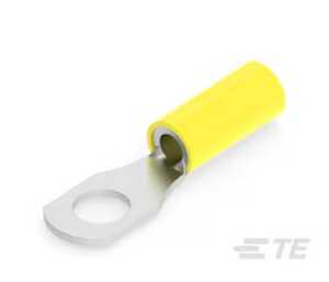 Raychem Closed Ring Terminal, 12 – 10 AWG, 1/4", M6 Stud, Closed Barrel, Straight, Tin Plating, PLASTI-GRIP