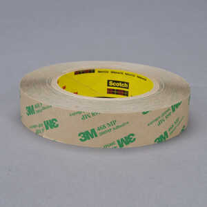 3M Adhesive Transfer Tape 468MP, Clear, 1" x 60 yd, 5 mil, 72 Rolls/Case