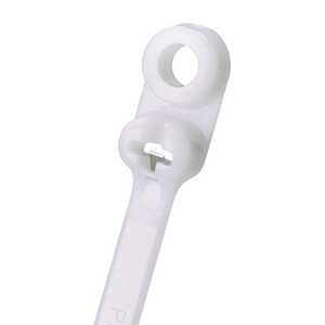 Panduit Dome-Top Barb Ty Clamp Tie, 12.5" (318 mm) L, #10 (M5) Screw, Standard, Nylon, Natural, 500/Pack