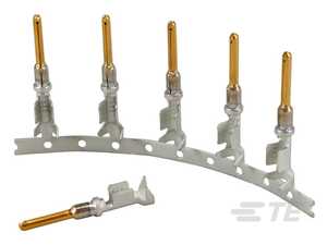 AMP Non-Insulated Pin Terminal, 23.21mm L, 18-14 AWG, 1.59mm Pin Dia., Copper, Tin, 4000/Reel