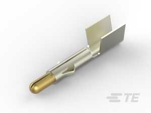 AMP Pin Contact, 12-10 AWG, Locking Lance Contact Retention, Straight, Crimp, Phosphor Bronze, Gold, Power, 1000/Bag