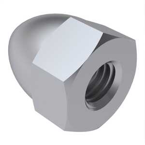 1/4"-20 High Crown Acorn Capnut, 7/16" W X 19/32" H, Steel, Chrome.