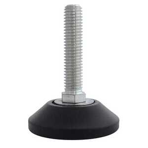 Richco Steel Stud-Mount Rubber Pad Leveling Foot, 3/8-16