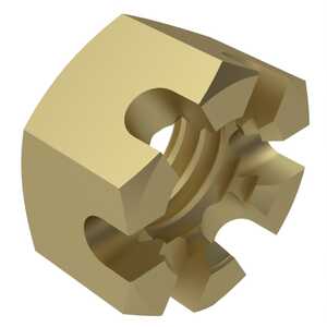 1"-12 Steel, Castellated Hex Nut, Cadmium. Mil-Spec AN320