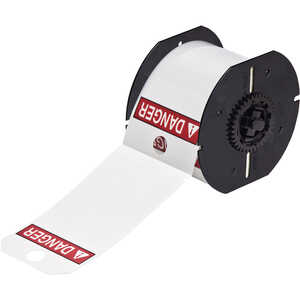 Brady B30 Printable Tags, 5.75" H x 3.25" W, Red on White