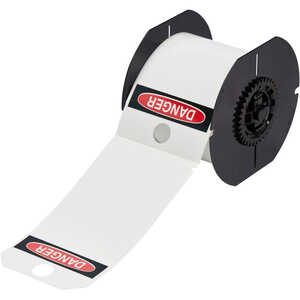 Brady B30 Printable Tags, 5.75" H x 3.25" W, Black/Red on White