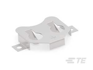 TE Connectivity Surface Mount CR2016/CR2032 Battery Holder, 1 Position, Horizontal, 1 Cell, 500/Bulk