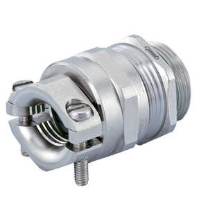Sealcon Clamping Liquid Tight Cord Grip, 3/4" NPT Thread, 13 - 18 mm Cable Size, Brass, Nickel W/ Buna-N Insert