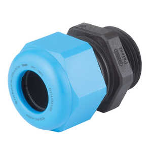 Sealcon Hazardous Location Liquid Tight Cord Grip, 1-1/2" NPT Thread, 22 - 32 mm Cable Size, Fiberglass Reinforced Nylon, Blue