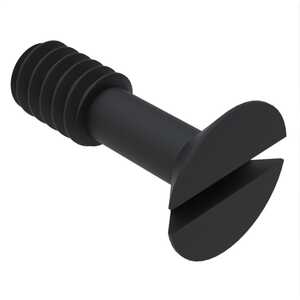 ASM 1/4"-20 X 1" Flat 100 Degree Head Captive Screw, slotted Drive, Stainless Steel, Black Oxide