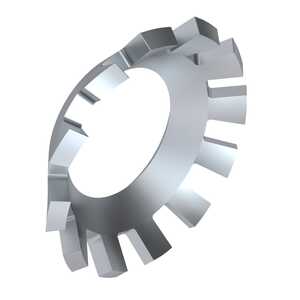 #10 Countersunk External-Tooth Lock Washer, .195" ID, .354" OD, .020" - .025" Thickness, Steel, Zinc Clear Trivalent, ASME B18.21.1