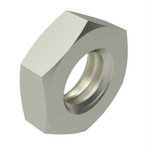 1/2"-13 Hex Jam Nut. 3/4" W X 15/64" H, Brass, Nickel. MS35691-N36