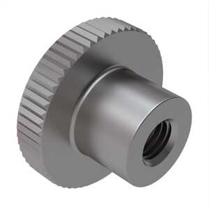M10 Knurled Thumb Nut. 36 mm W X 23 mm H, Stainless Steel. Specification - DIN466
