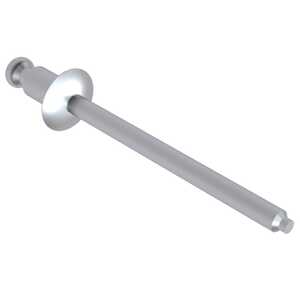 POP .118" Dia., Domed Head Open End Blind Rivet, Aluminum, Grip Range .126" - .189"