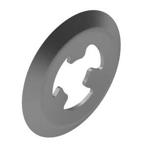 Rotor Clip 3 Prong Self-Locking Push-On Ring, 1.45mm Shaft Dia, Stainless Steel, Passivated
