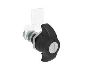 Southco Quarter-Turn Cam Latch, Key Locking Wing, Without Cam, Spring-Return Actuator, Not Sealed, Zinc Alloy, Powder Coat, Black