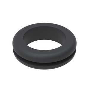 Essentra 1.25" Grommet, 1.5" Head Diameter, PVC, Black