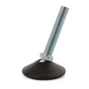 Richco Steel Stud-Mount Rubber Pad Leveling Foot, 3/8-16