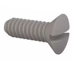Essentra 1/4"-20 X 1" Long, Slotted Oval Head Machine Screw, Nylon, Natural
