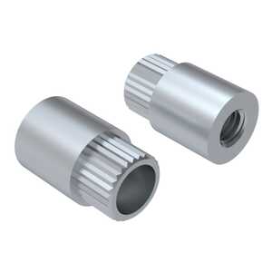 RAF 1/4" Round Brass Full Knurled Swage Standoff, 4-40, 1/4"L, Hot Tin