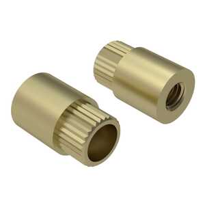 RAF 1/4" Round Aluminum Full Knurled Swage Standoff, 4-40, 1"L, Iridite Gold