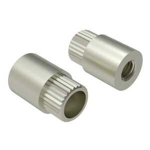 RAF 1/4" Round Brass Full Knurled Swage Standoff, 4-40, 1-5/16"L, Nickel Plate