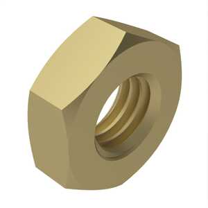 1/4"-20 Heavy Hex Jam Nut. 1/2" W X 11/64" H, Steel, Zinc Yellow Trivalent, Commercial.