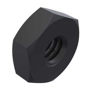 Essentra 1"-8 Hex Machine Screw Nut, 1.480" W, Nylon, Black