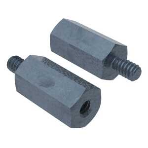 1/4" Hex, Brass Male-Female Standoff, 4-40, 1" L, Zinc Clear Chromate w/ Blue Tint