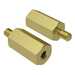 1/4" Hex, Brass Male-Female Standoff, 4-40, 1" L, Zinc Clear Chromate w/ Blue Tint