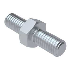 6.25mm Hex Steel Male-Male Standoff, M3 x 0.5, 37.75mm, Zinc Clear Trivalent