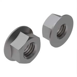 M12 Flange Nut. 18 mm W X 12 mm H, Stainless Steel. Specification - DIN6923