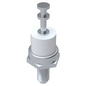 Keystone 2-56 Insulated Threaded Turret Terminal, Brass, Tin, White PTFE Insulation, .485" Long, .156" Wide