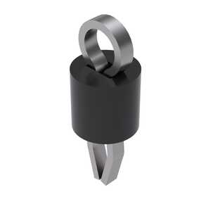 Keystone Compact Thru Hole Test Points, .350" x .125" Phosphor Bronze with Silver Plate, Black