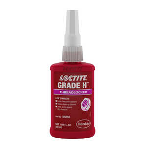 Loctite 078 Grade H Low Strength Threadlocker, 50 ml Bottle, 35 psi Tensile Strength, Low Viscosity, Brown