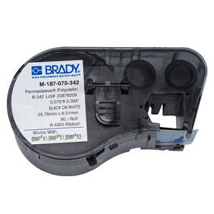 Brady BMP51 BMP53 BMP41 PermaSleeve Heat Shrink Polyolefin Wire Marking Sleeve, 80/Cartridge, Maximum Wire Gauge 10 - OBSOLETE