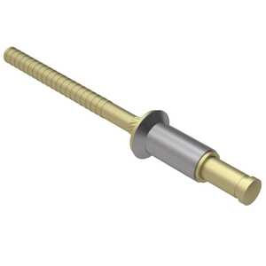 1/8" Nominal Dia., 100 Degree Flush Head Blind Rivet, Monel, .287" L, Grip Range .126"-.187"