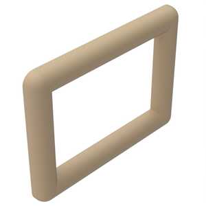 Conductive EMI Shielded Rectangular D Wave Guide Gasket, Pure Silver Filled Silicone, Tan, 65 Durometer, .988" L X .49" W
