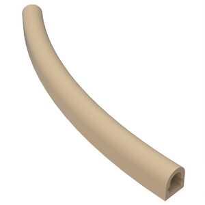 Conductive EMI Shielded Hollow D Gasket, Pure Silver Filled Fluorosilicone, Tan, 75 Durometer, .312" W X .156" H, Config. B