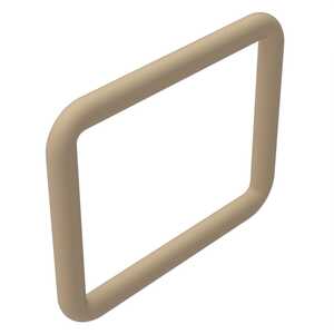 Conductive EMI Shielded Rectangular O Wave Guide Gasket, Pure Silver Filled Silicone, Tan, 65 Durometer, .991" L X .991" W, Config. C